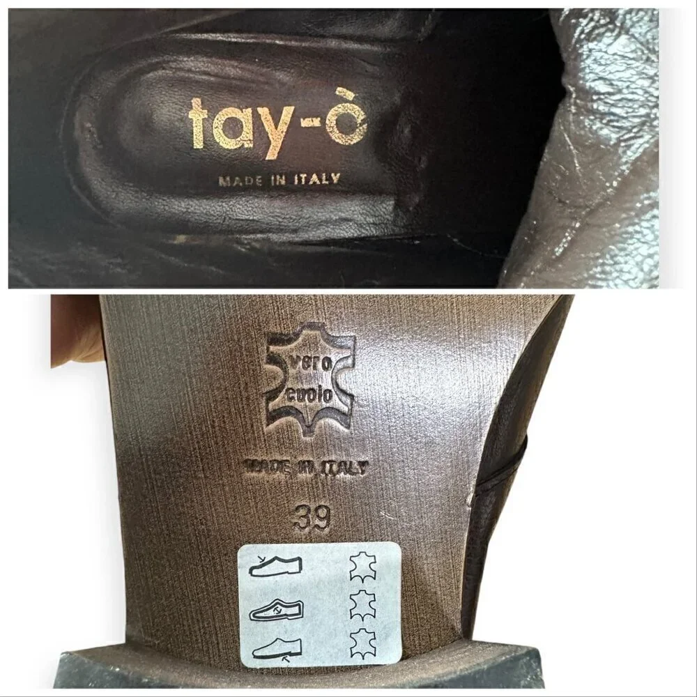 Vintage Y2K, Brown Leather Chukka Booties, Italian Made, Size 39EU
